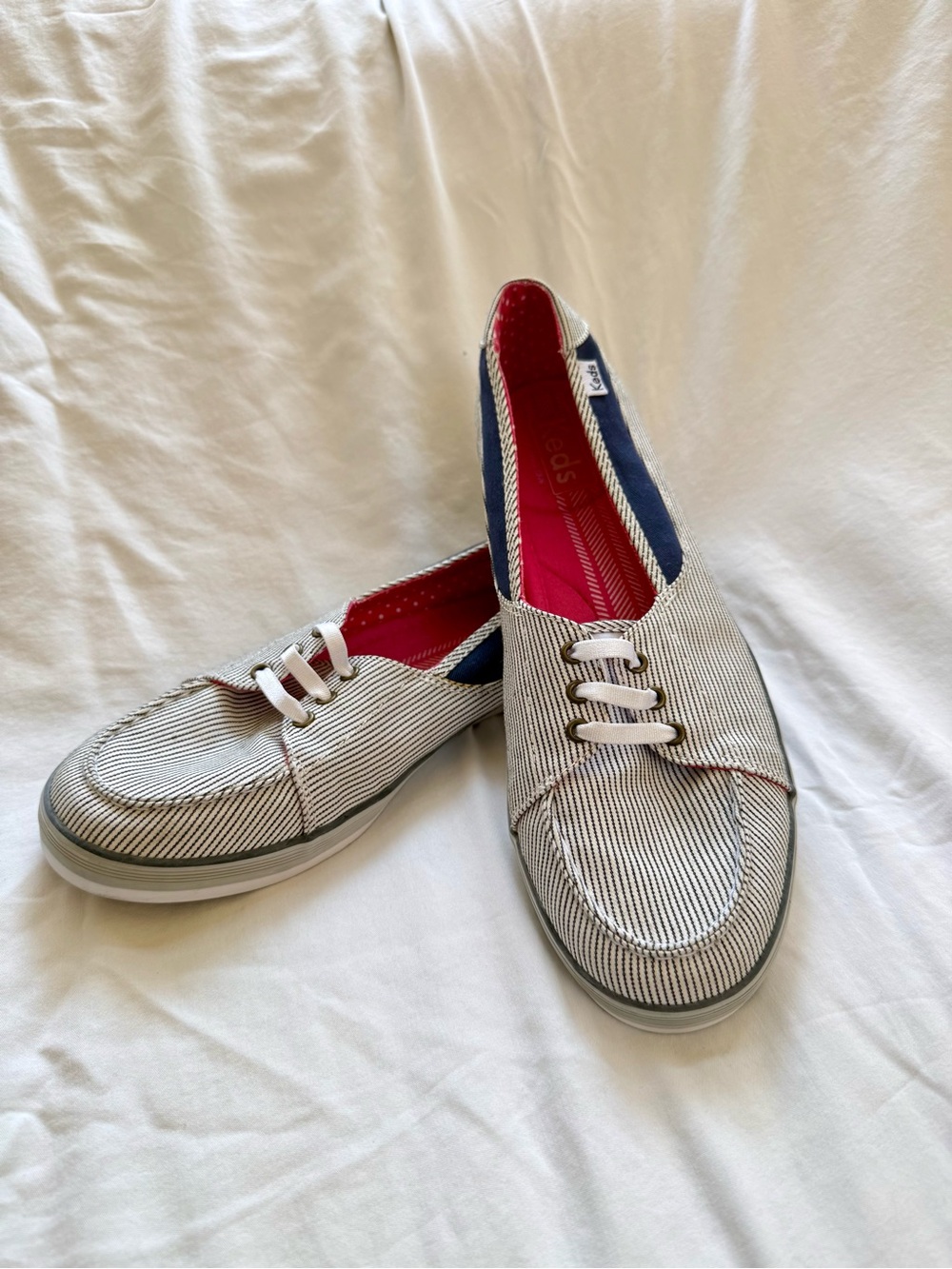 Keds Beacon Striped Canvas Slip-On Boat Shoe